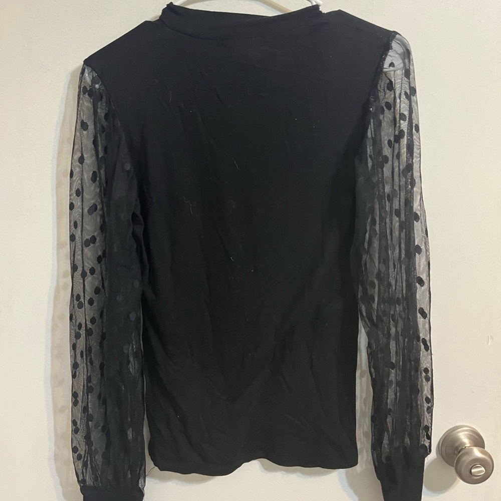 Black Mesh Sleeved Long Sleeve
